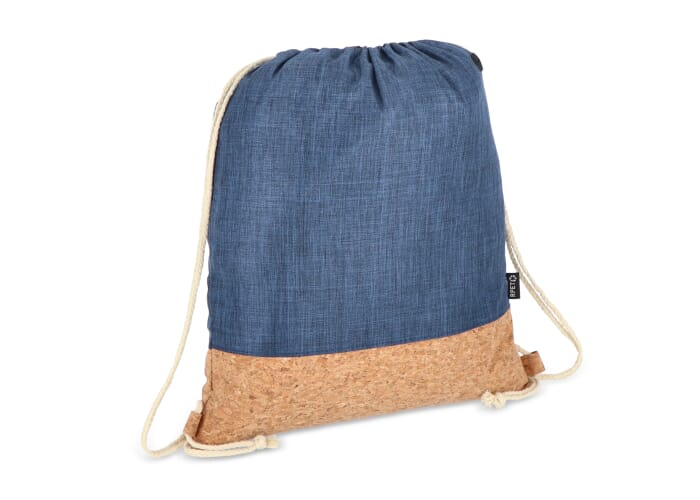 Sac shopping promotionnel coton 170 g/m² avec base en liège Bleu foncé